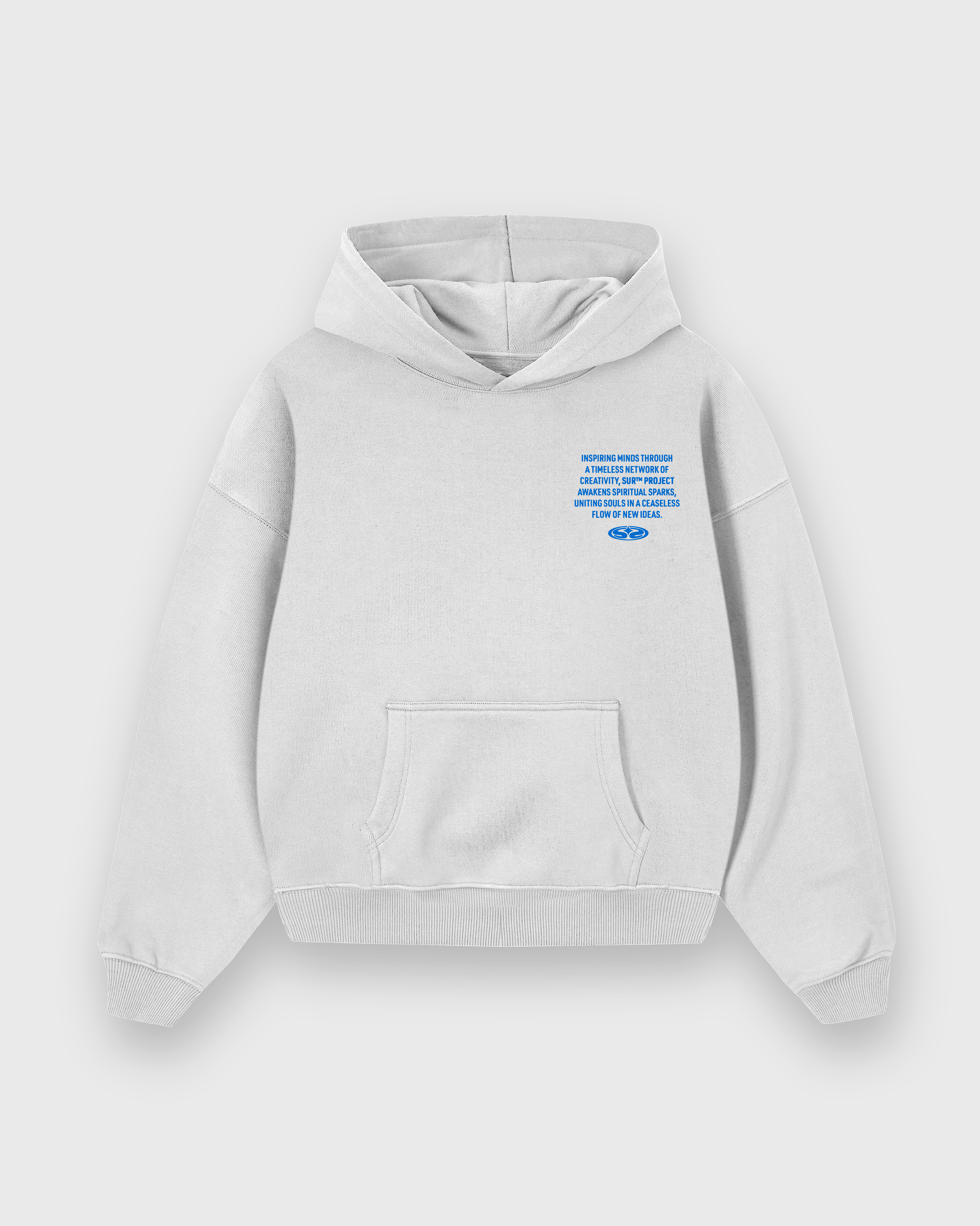 Distorted Vision White Oversized Hoodie | Sur Project®
