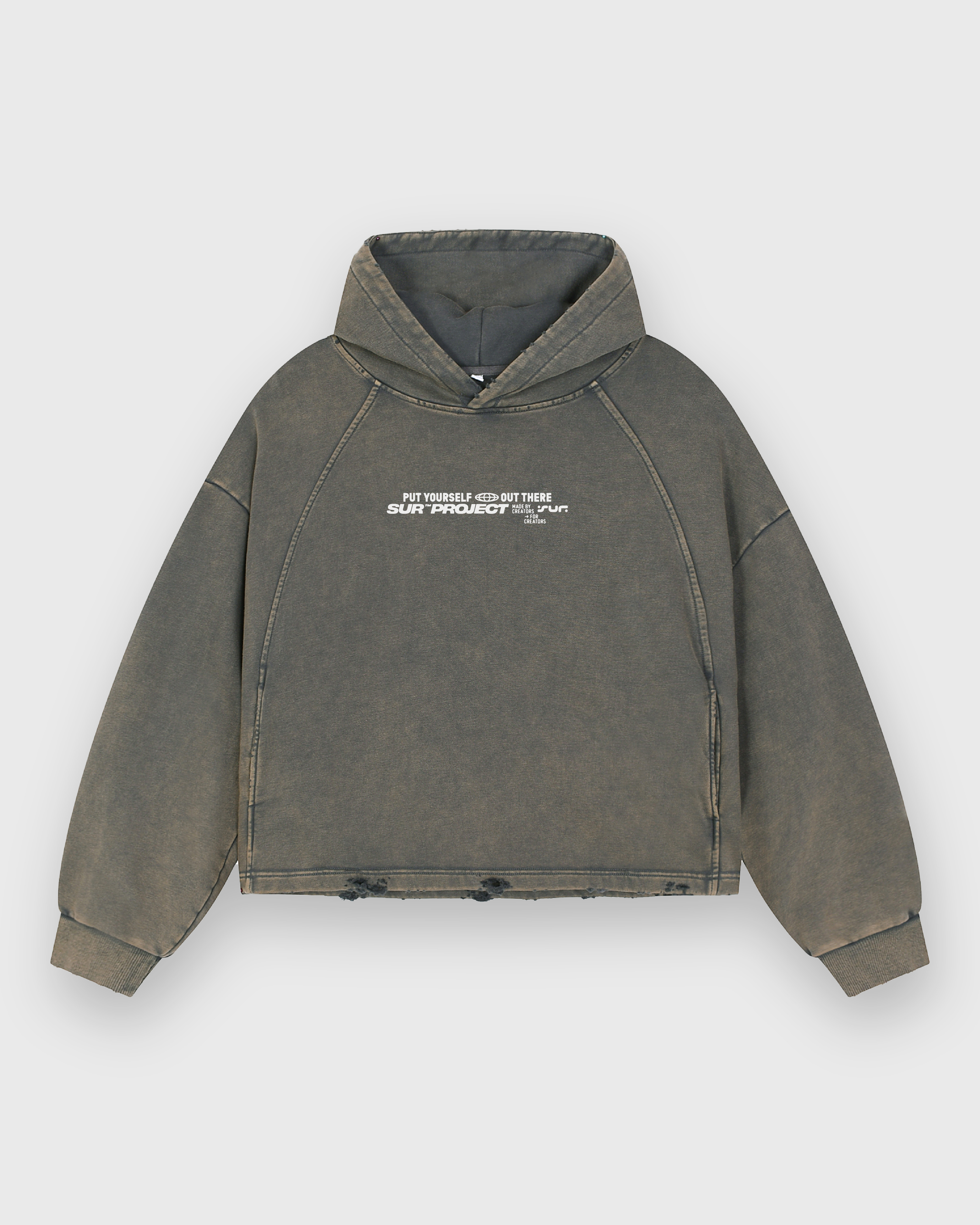 The Statement Vintage Dark Gray Washed Premium Hoodie | Sur Project®