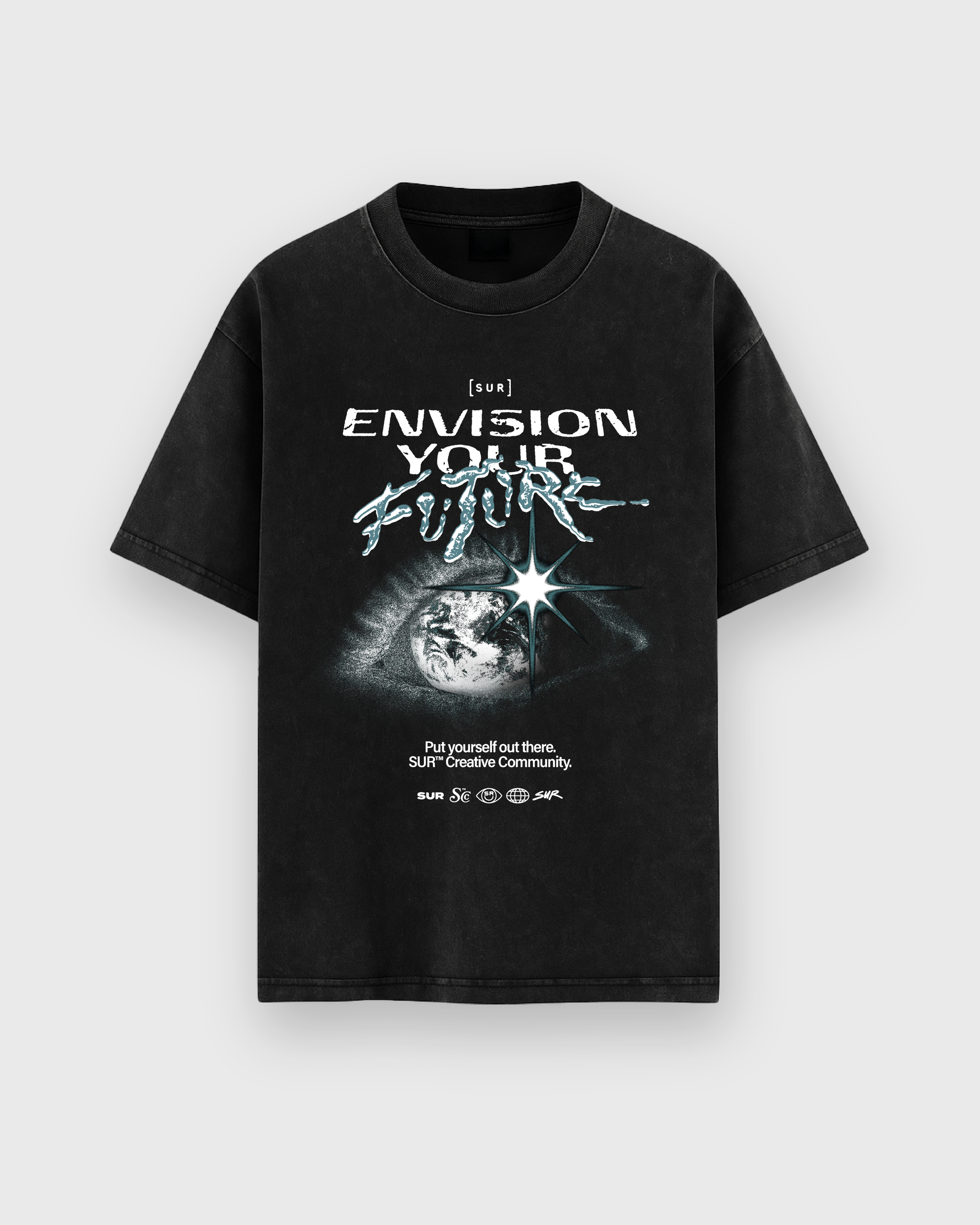 Envision Your Future Heavyweight Oversized Acid Wash Tee | SUR Project®