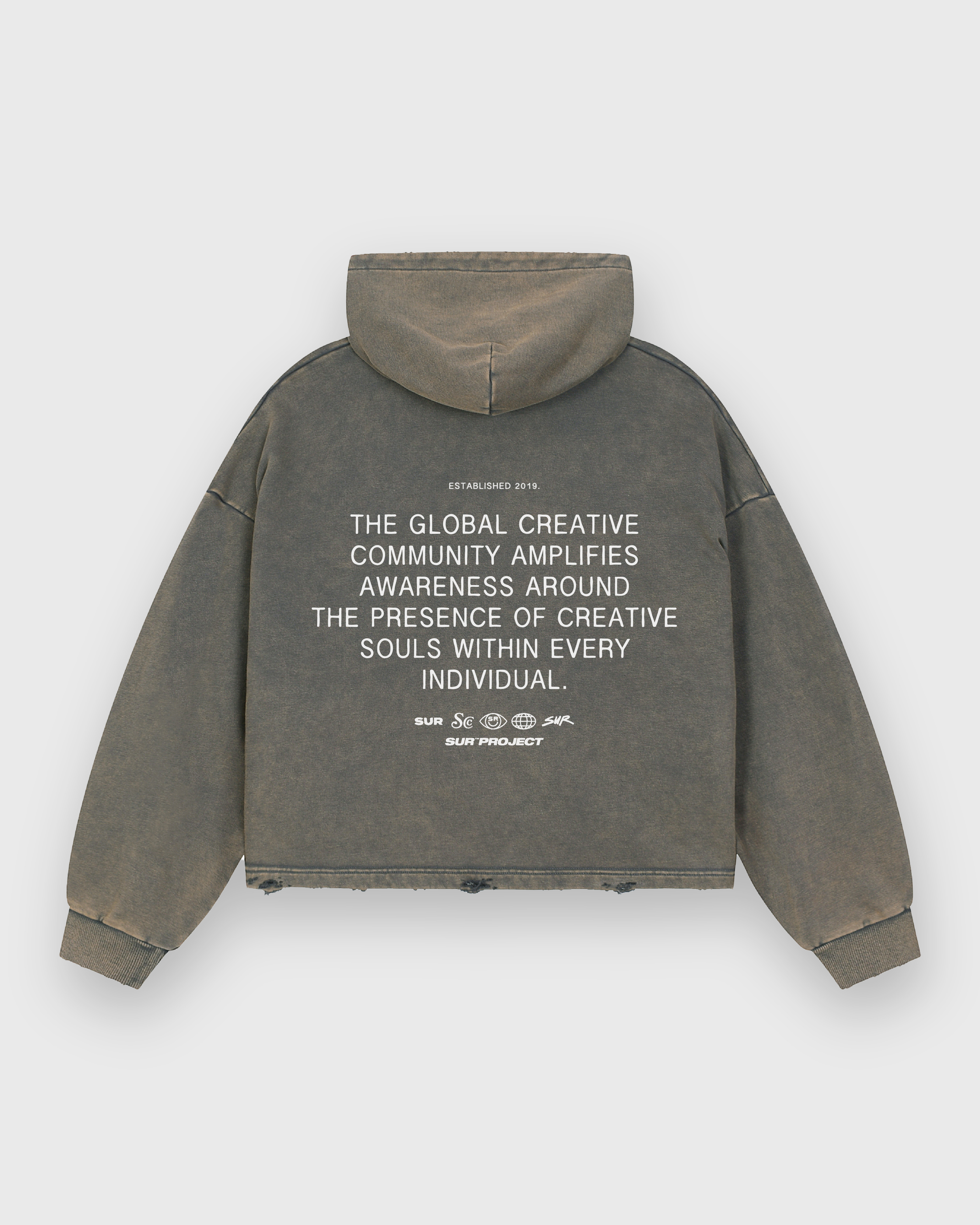 The Statement Vintage Dark Gray Washed Premium Hoodie | Sur Project®