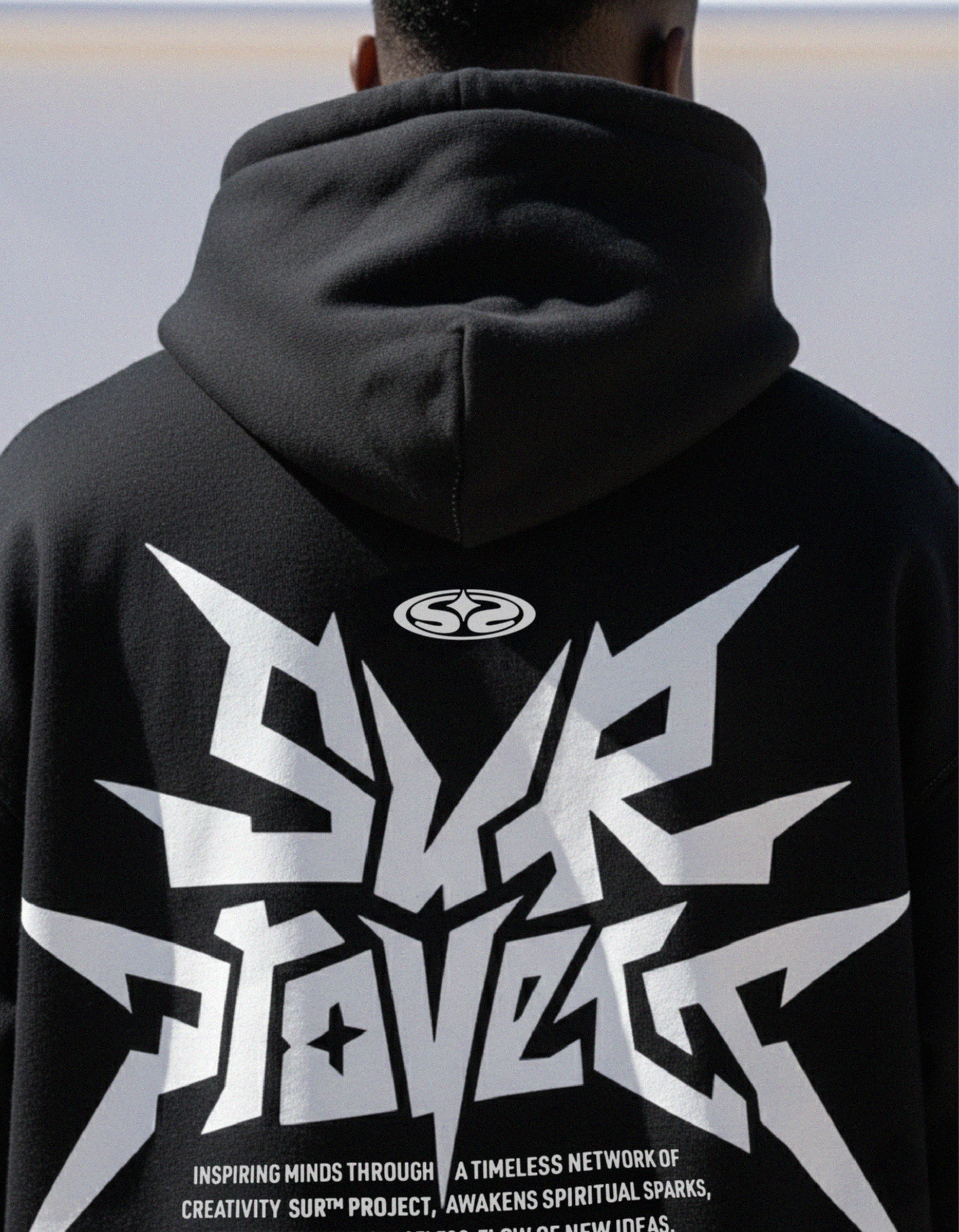 Distorted Vision Black Boxy Hoodie | Sur Project®