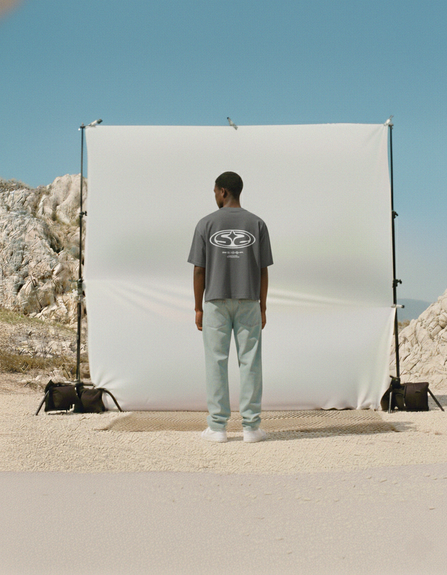 SUR Official Emblem Gray Vintage Boxy Tee | Sur Project®