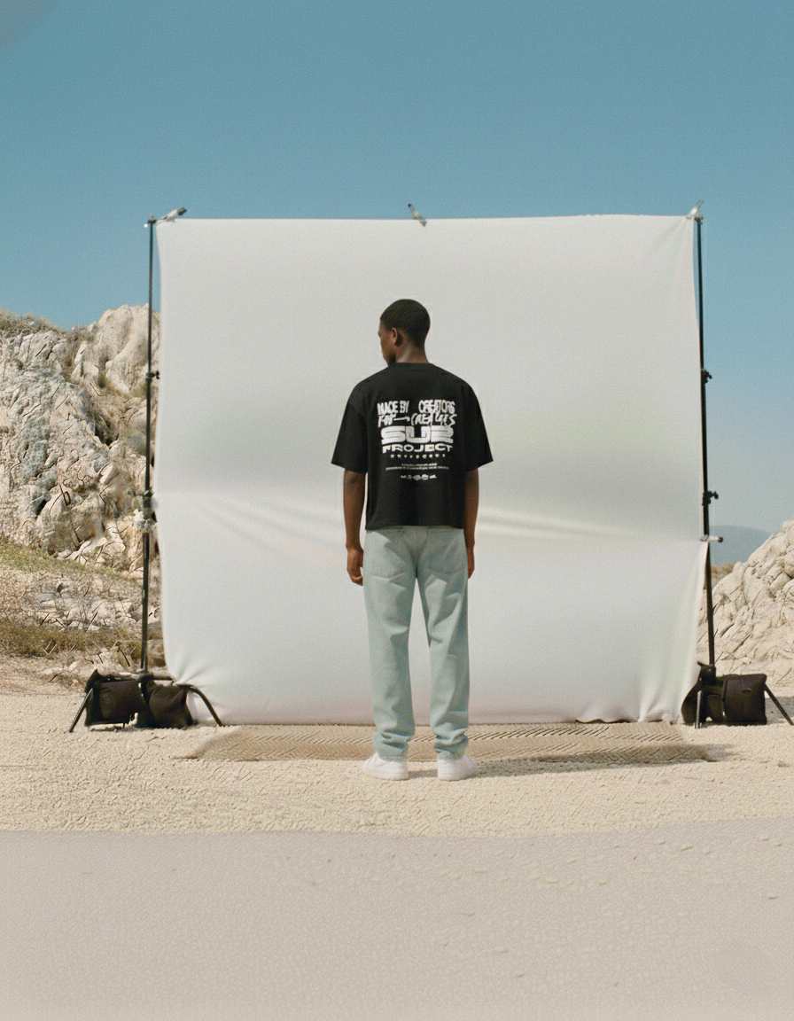 Made by Creators Black Boxy Tee | Sur Project®