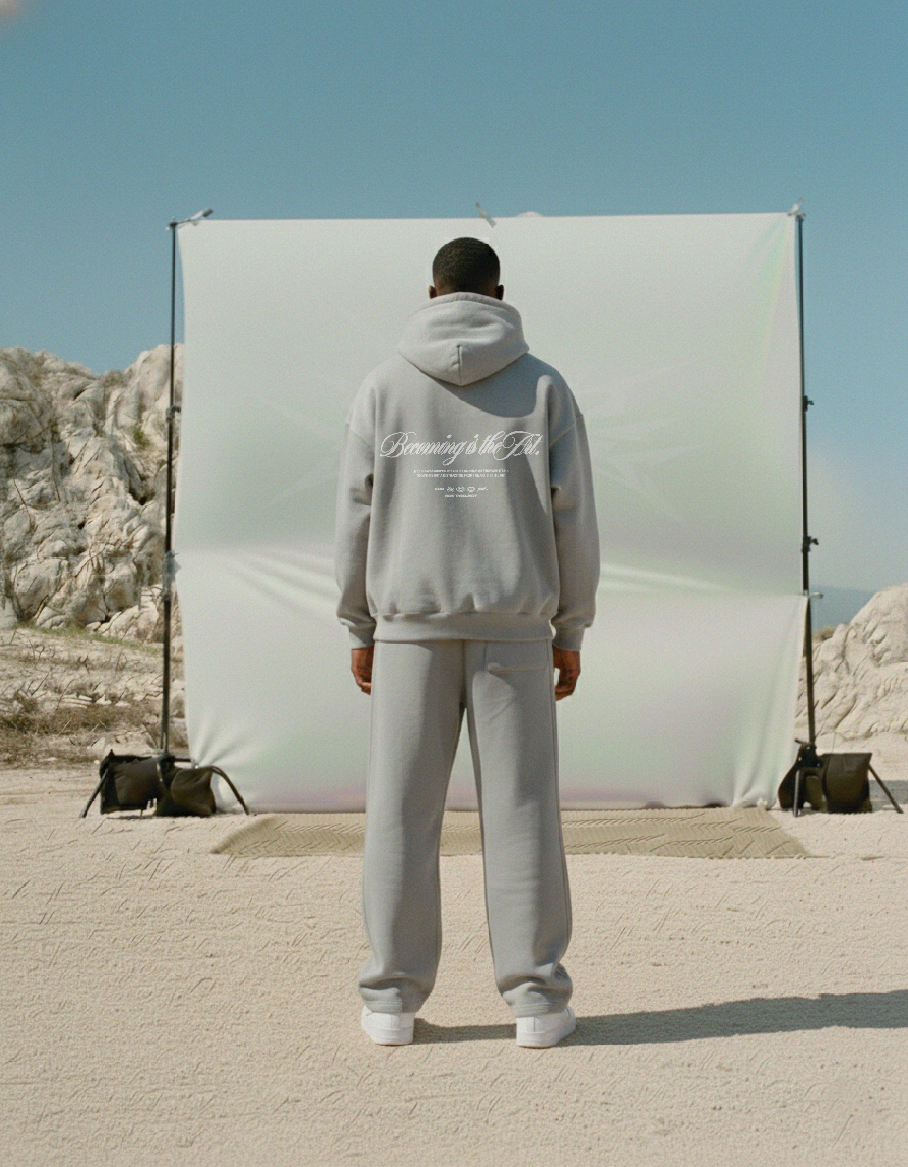 Becoming Is The Art Gray Washed Premium Hoodie | Sur Project®