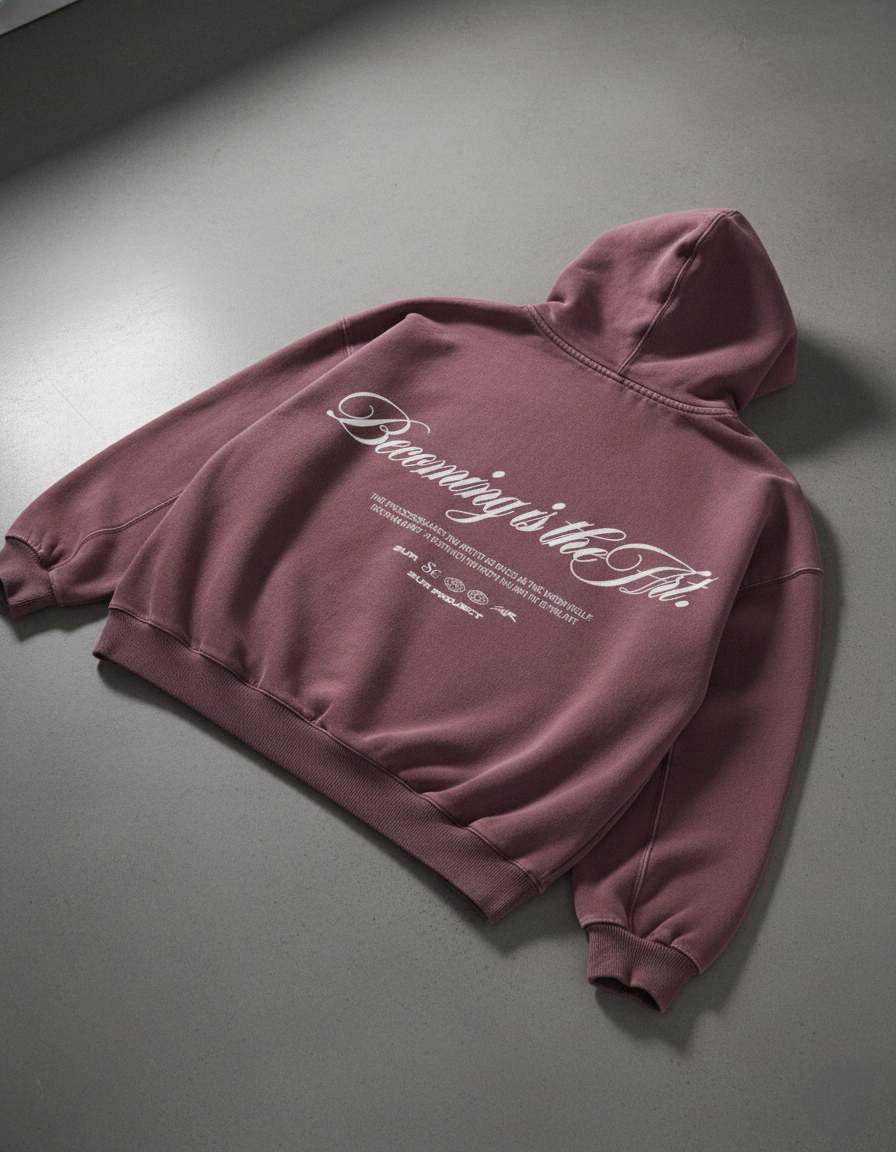 Becoming Is The Art Rose Washed Premium Hoodie | Sur Project®