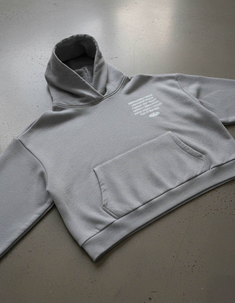 Distorted Vision Gray Boxy Hoodie | Sur Project®