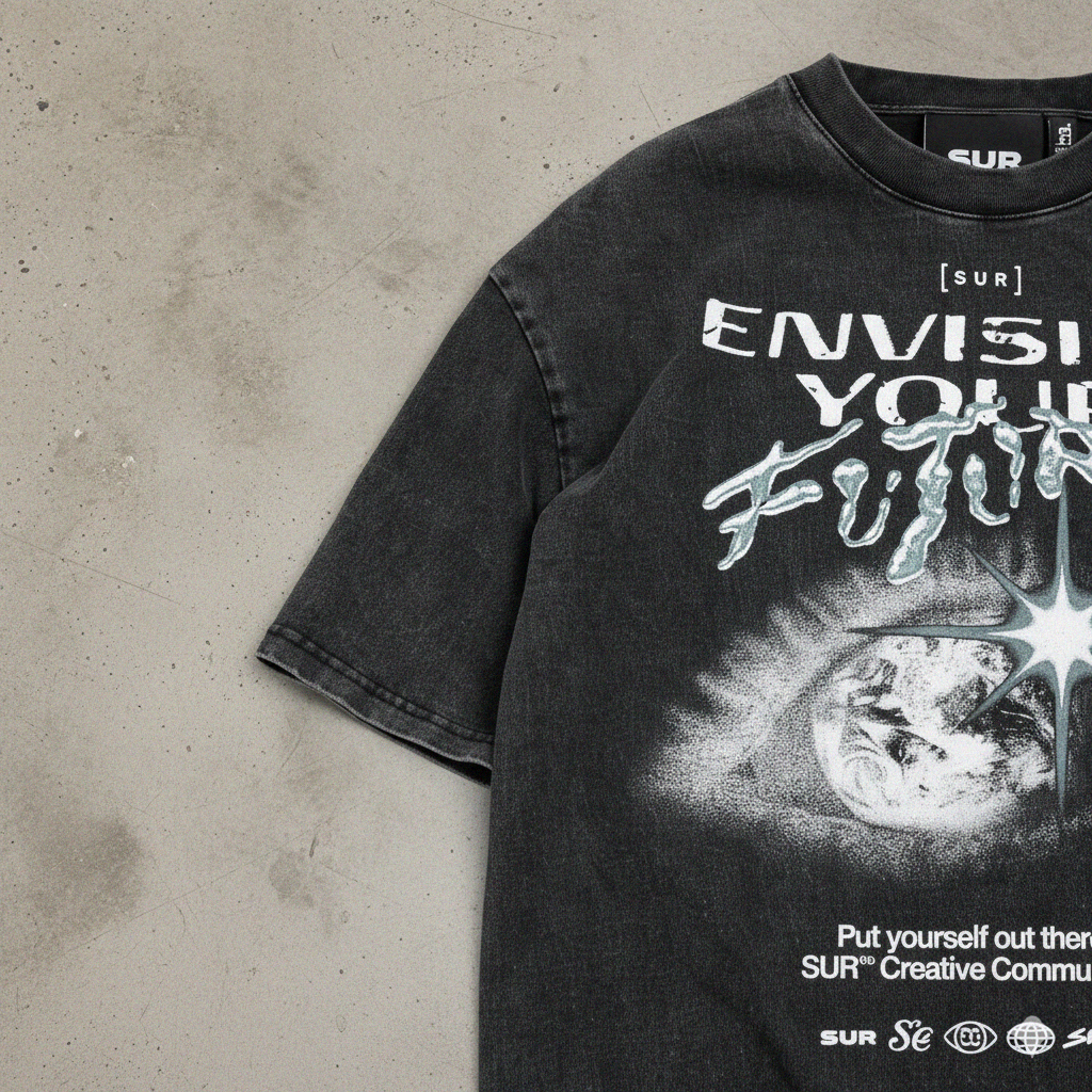Envision Your Future Heavyweight Oversized Acid Wash Tee | SUR Project®