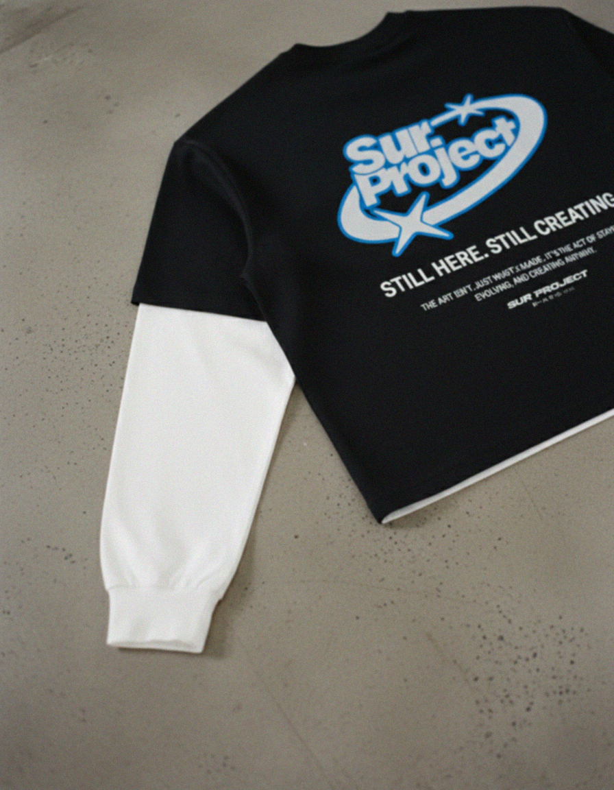 The Creator Black Layered Boxy Tee | Sur Project®