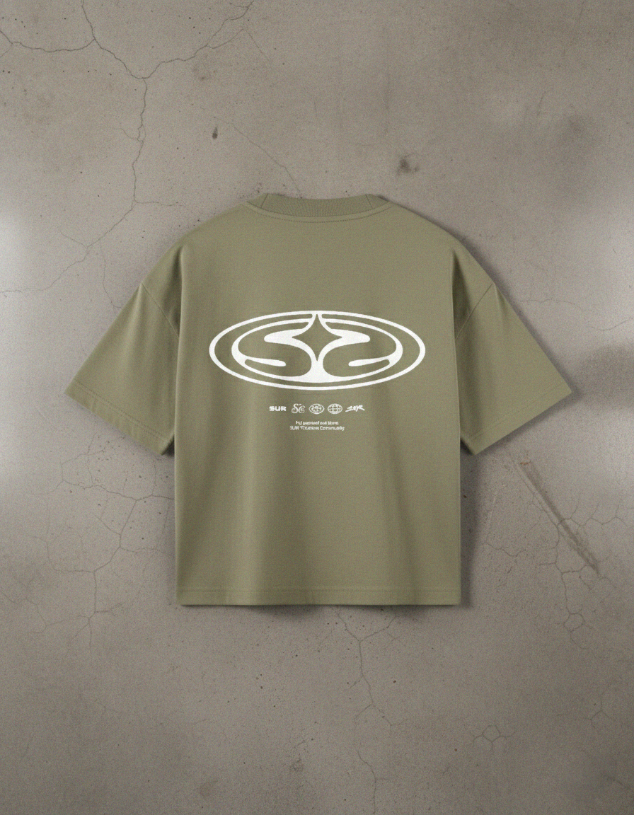 SUR Official Emblem Green Vintage Boxy Tee | Sur Project®