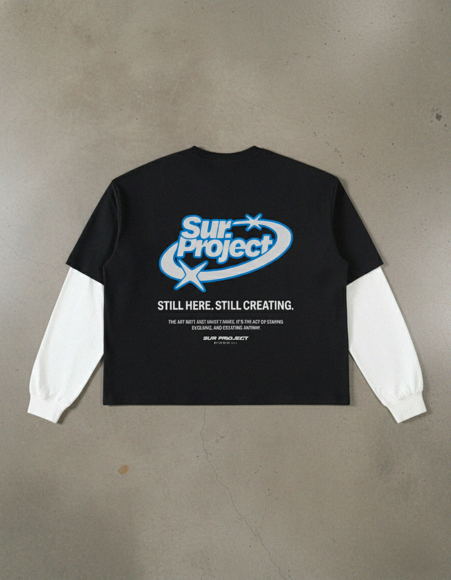 The Creator Black Layered Boxy Tee | Sur Project®