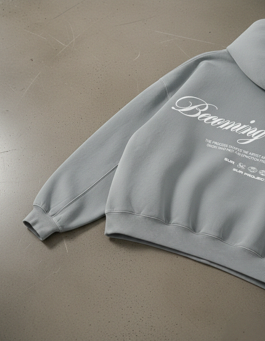 Becoming Is The Art Gray Washed Premium Hoodie | Sur Project®