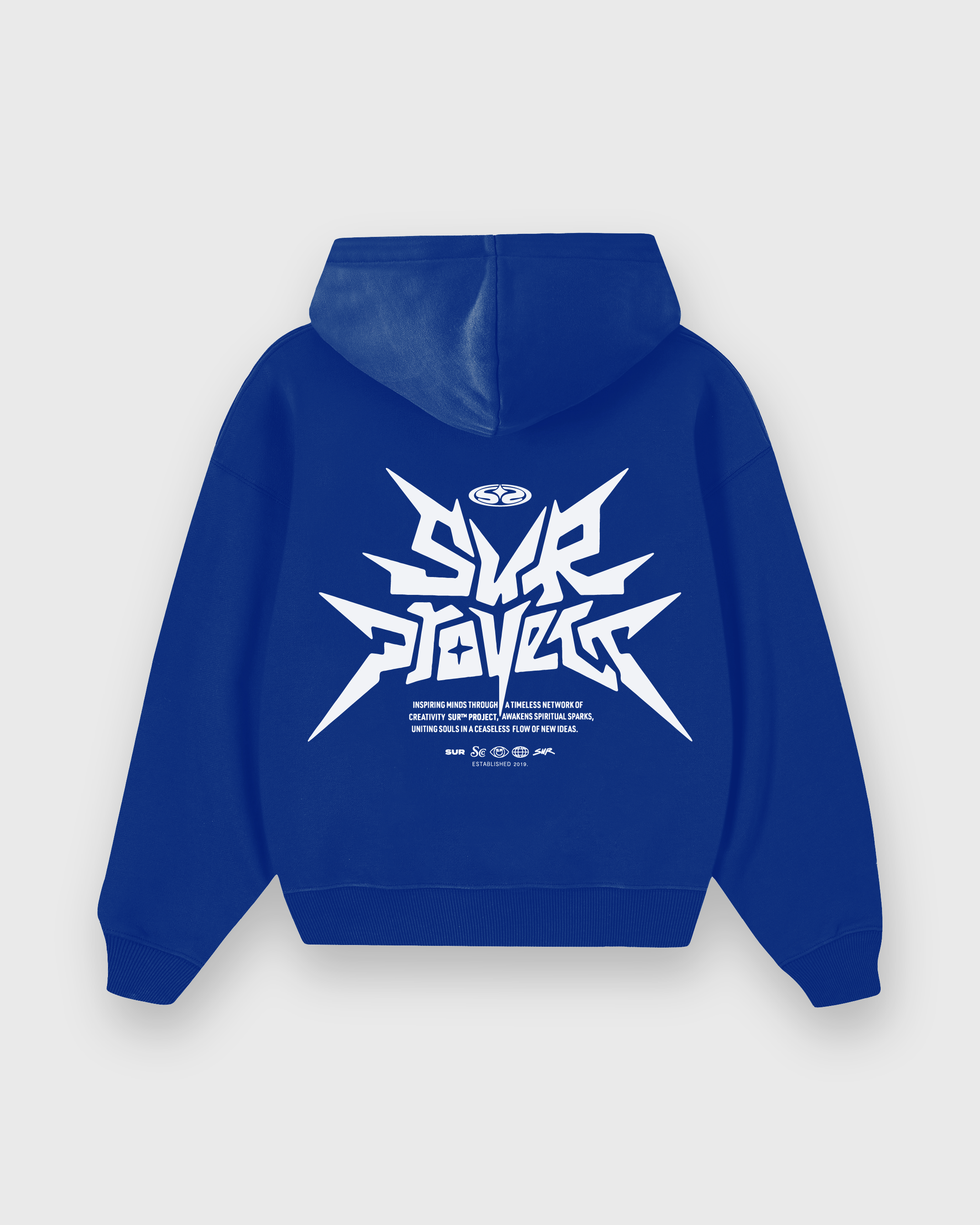 Distorted Vision Blue Oversized Hoodie | Sur Project®