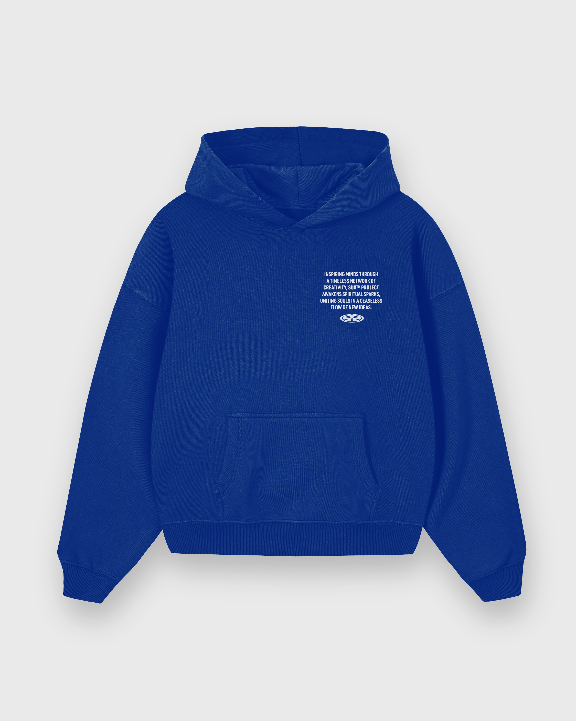 Distorted Vision Blue Oversized Hoodie | Sur Project®